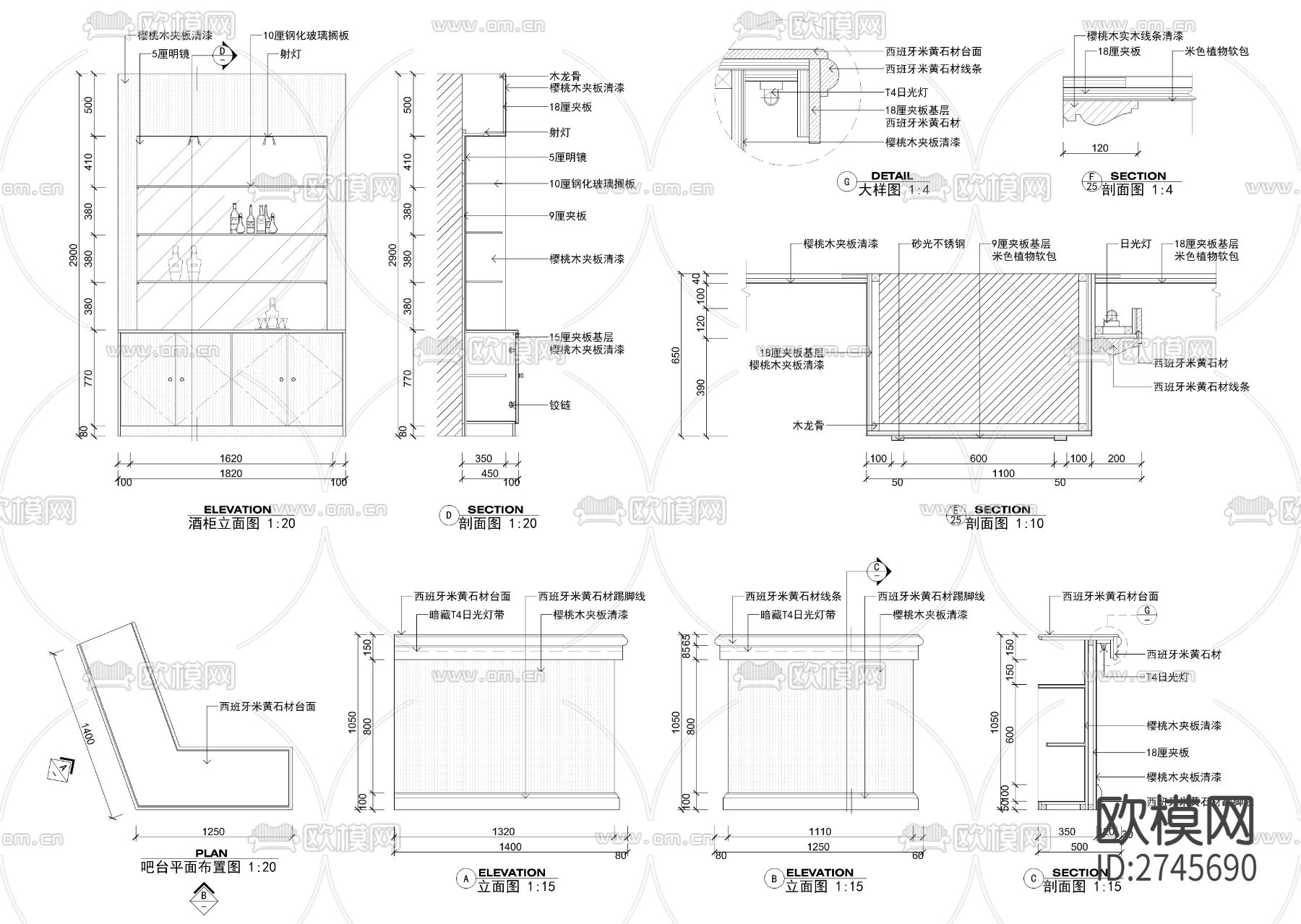 洗浴中心洗浴区全套装修cad施工图下载（渲染图6）