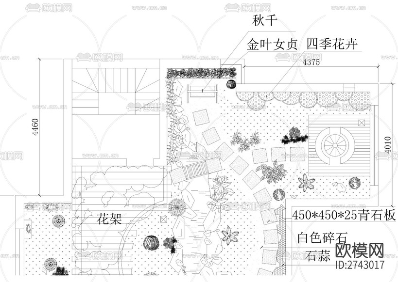 屋頂花園景觀設(shè)計(jì)圖cad施工圖下載(渲染圖2)