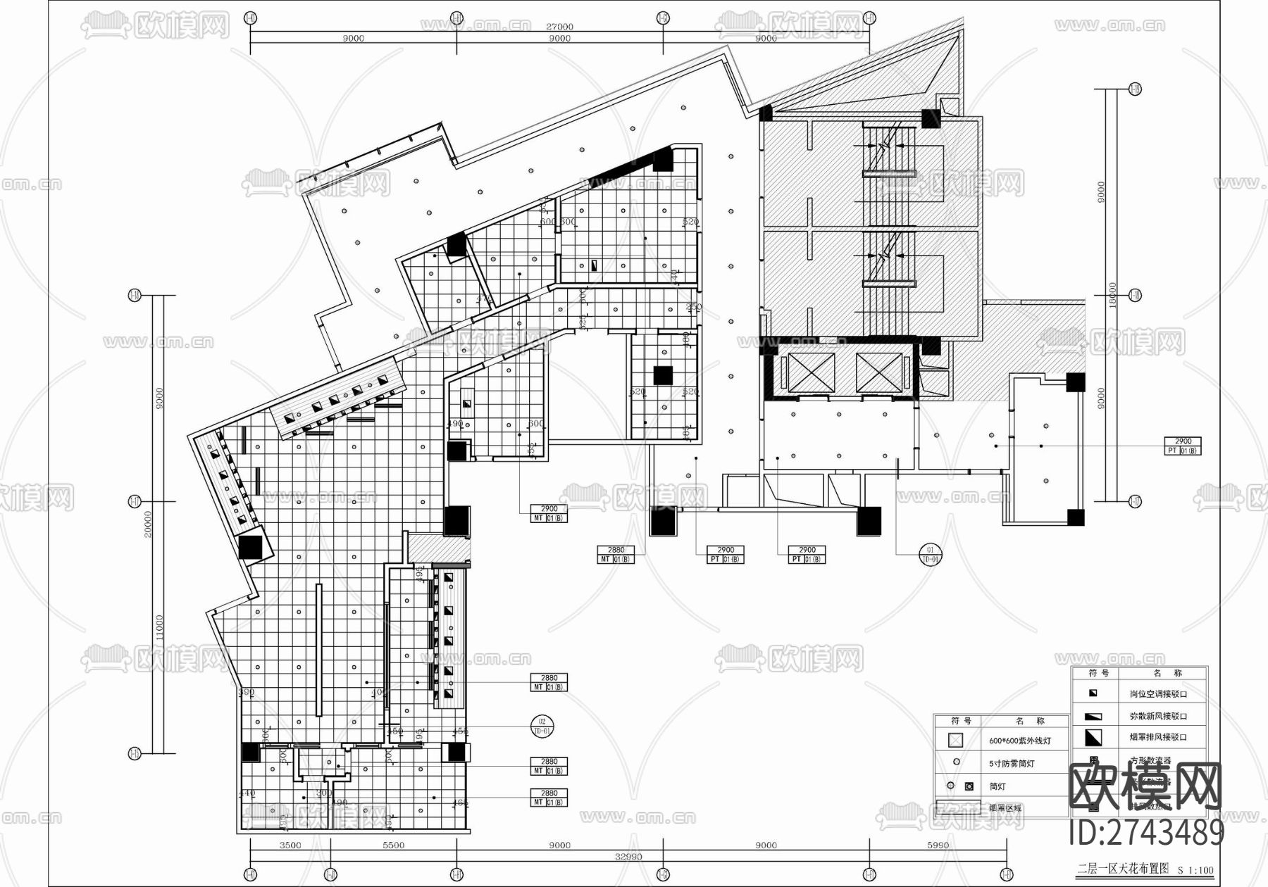 某酒店后勤办公室及厨房区域cad施工图下载（渲染图6）
