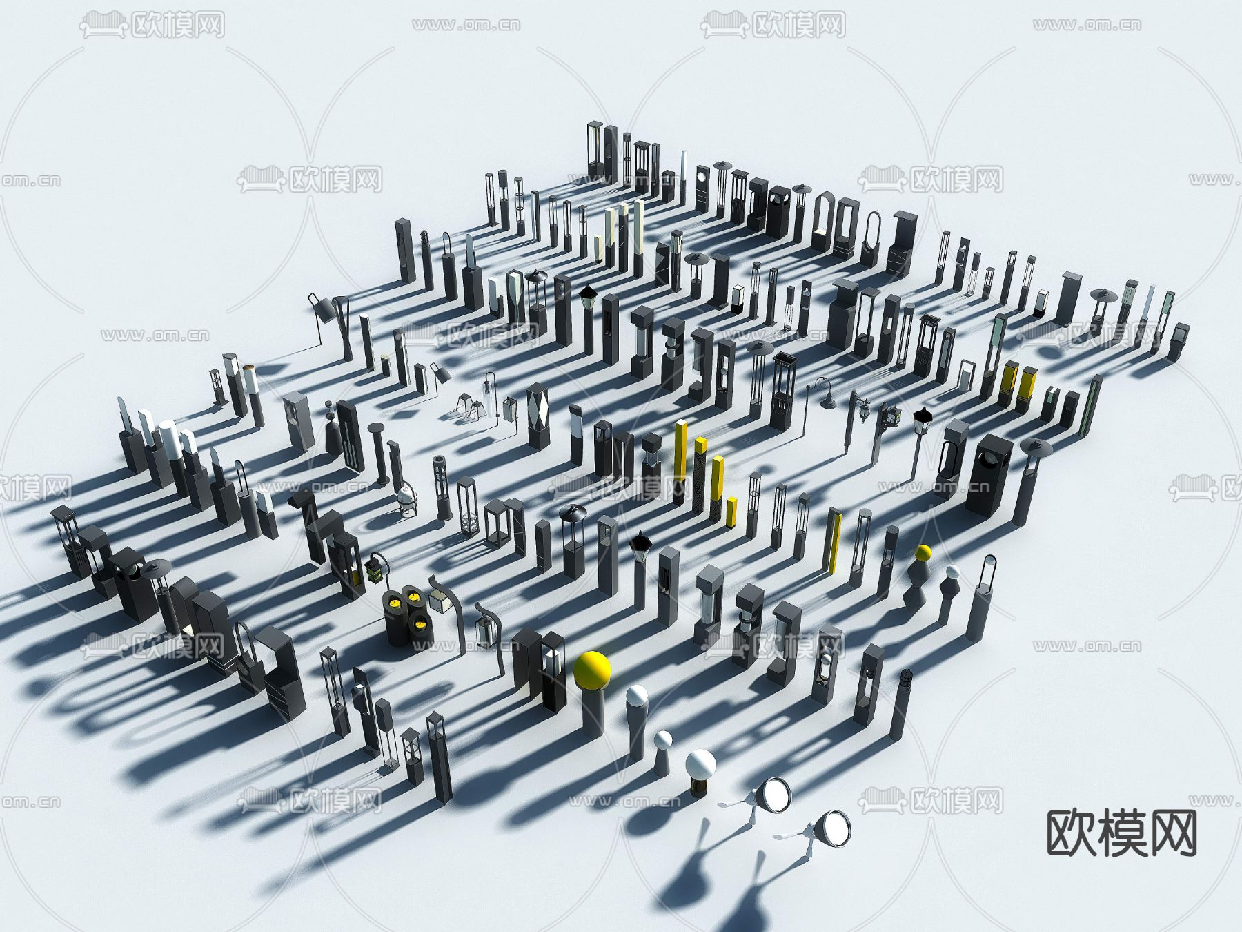 户外灯 地灯 草坪灯 庭院灯3d模型下载