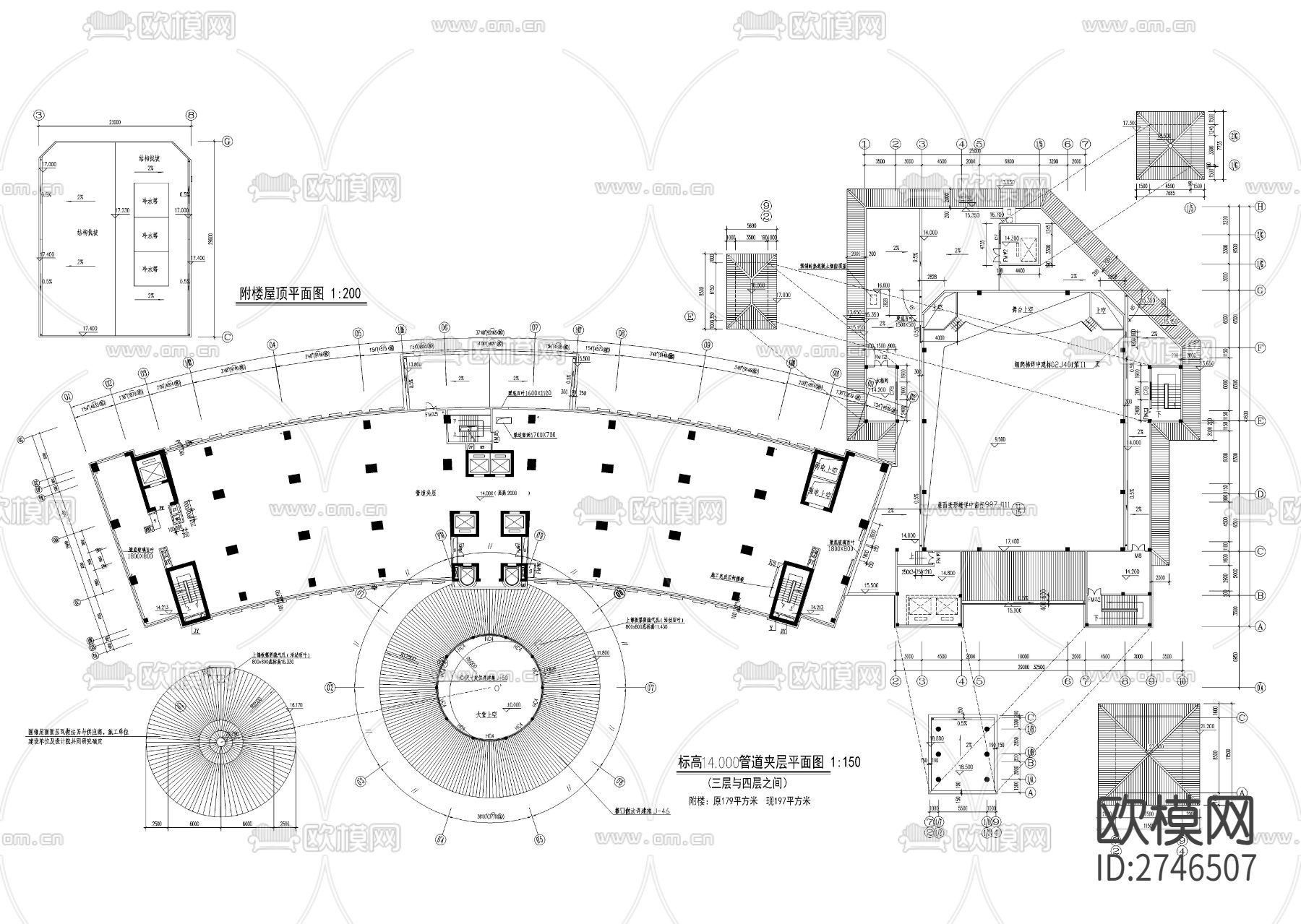 现代流行宾馆设计cad平面图下载（渲染图4）