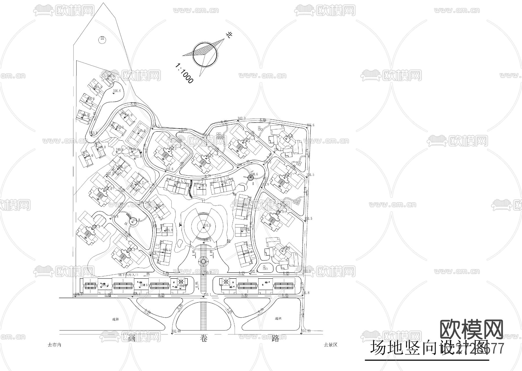 综合性小区全套规划布置图下载（渲染图1）