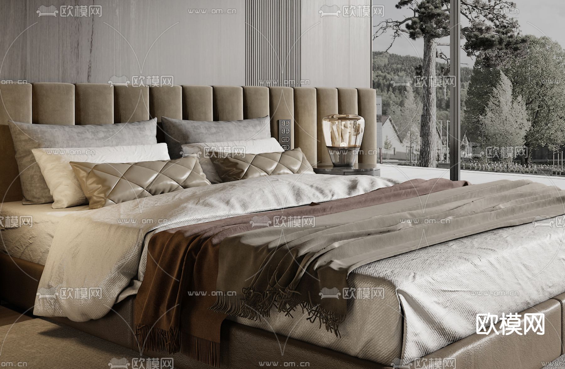 Minotti 卧室su模型下载（渲染图4）