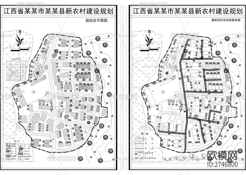 現(xiàn)代新農(nóng)村詳細(xì)規(guī)劃圖cad施工圖下載(渲染圖1)