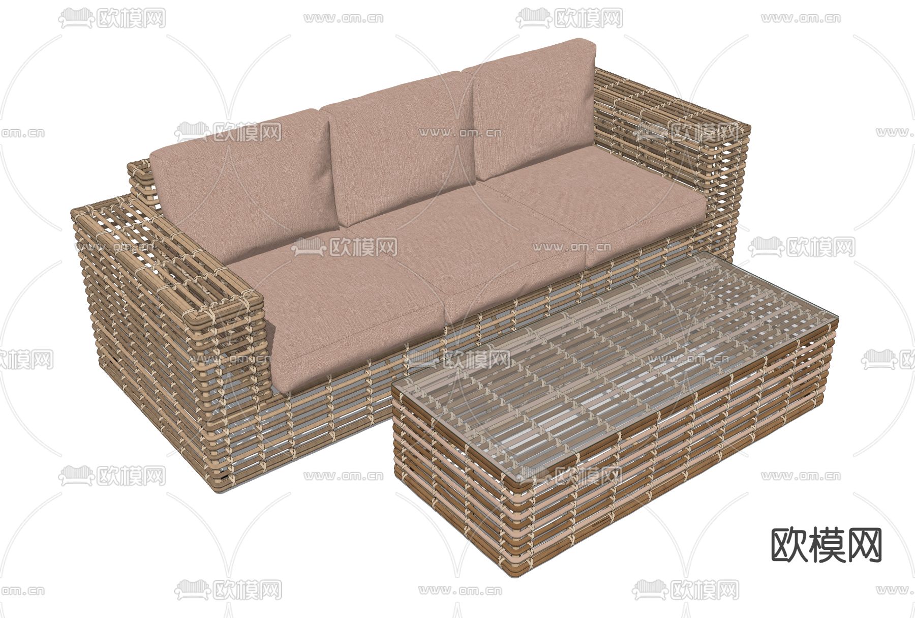 ISLAND 多人沙发su模型下载（渲染图3）