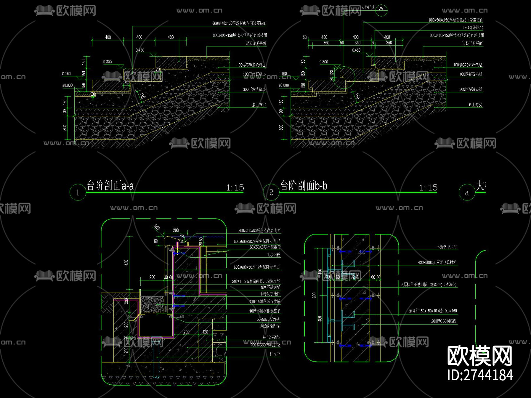 新中式展示区入口廊架CAD施工图下载（渲染图6）