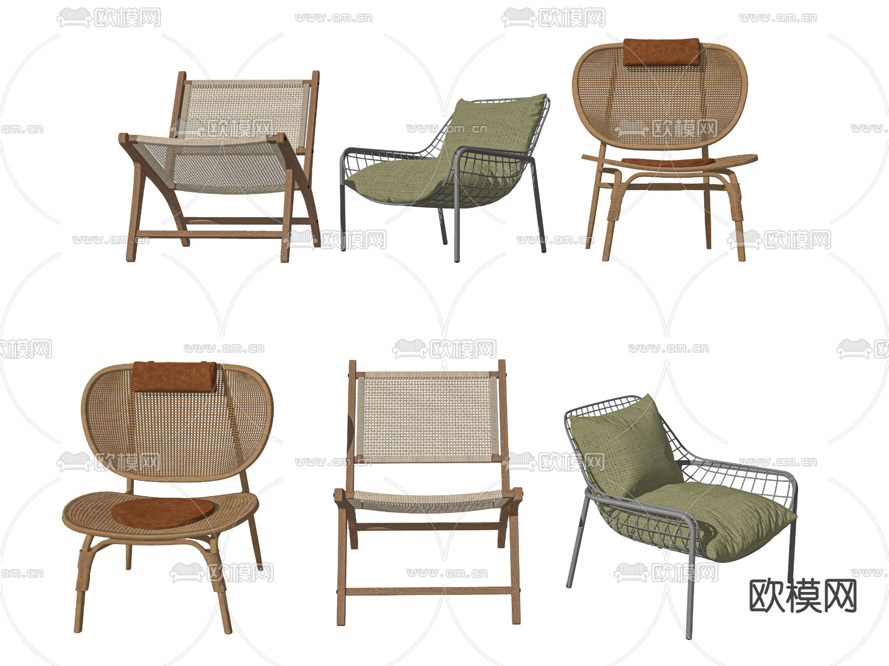 现代休闲椅su模型下载