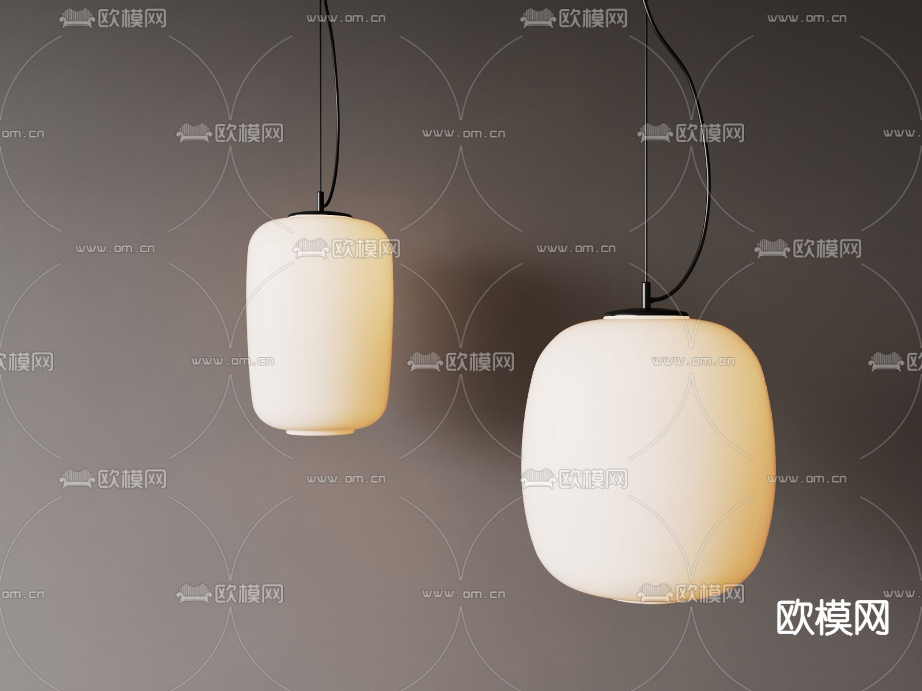 侘寂吊灯su模型下载（渲染图1）