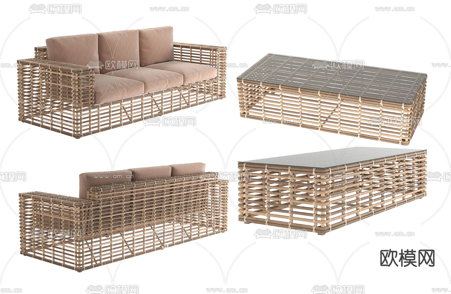 ISLAND 多人沙发su模型下载（渲染图1）