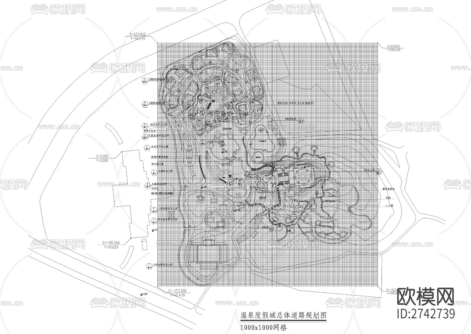 温泉度假城总体规划图和水泵房cad施工图下载（渲染图6）