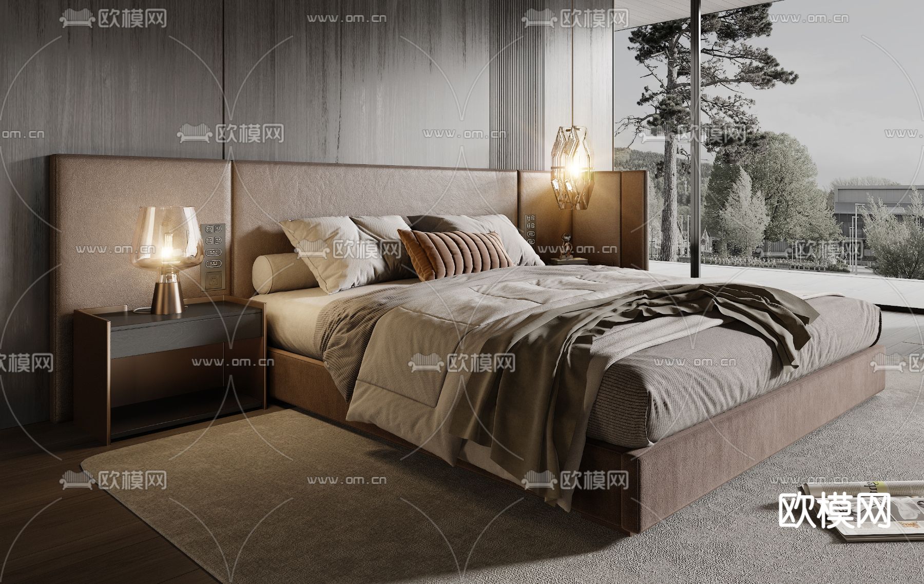 Minotti  卧室su模型