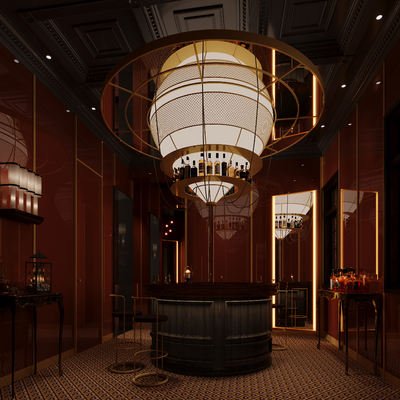  现代酒室 品酒室su模型 