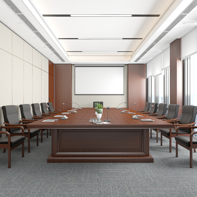  党政机关会议室su模型 