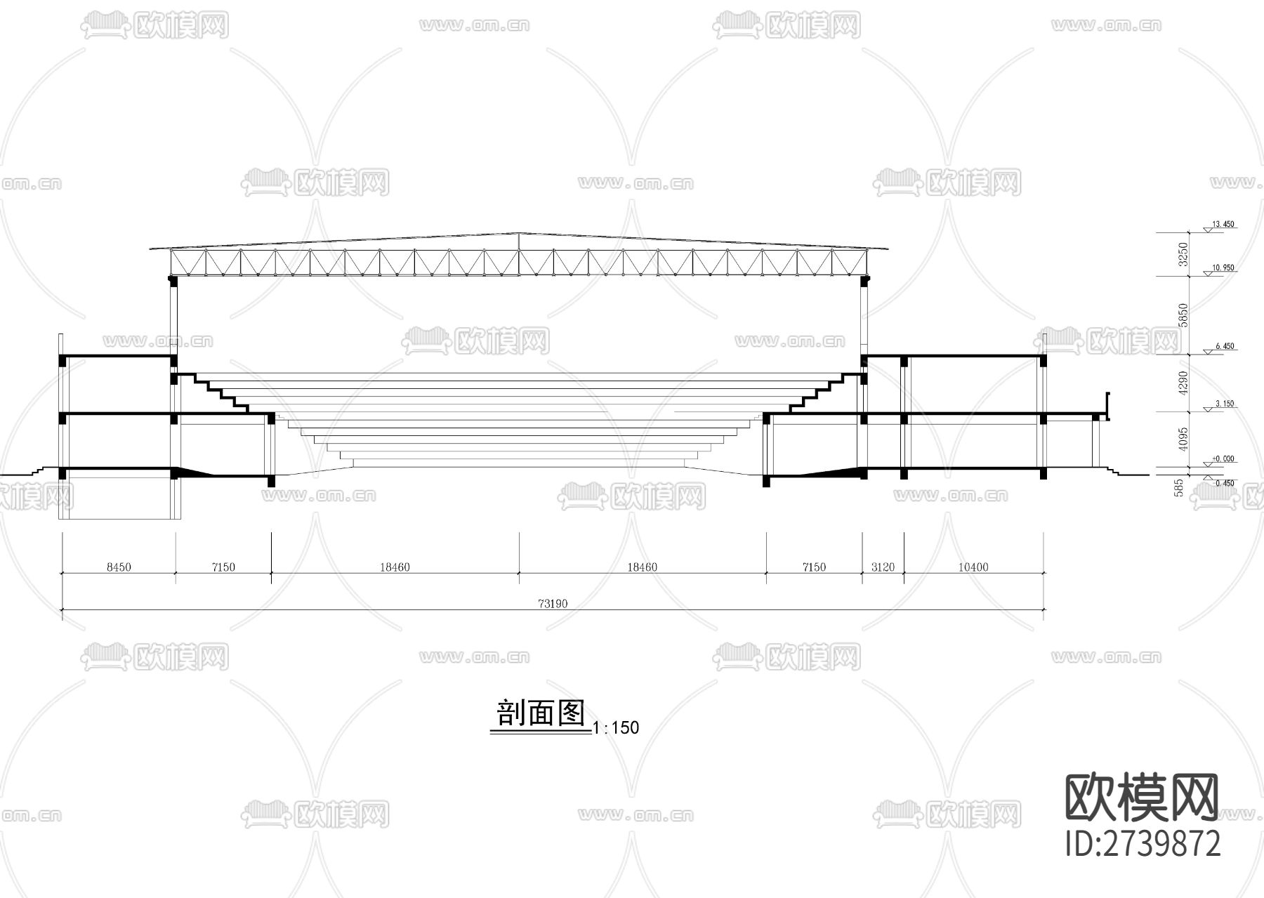 体育馆CAD施工图下载（渲染图4）