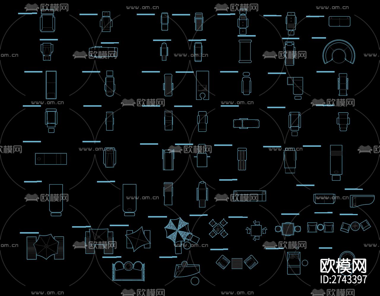 休闲椅躺椅户外游泳烧烤椅cad图库下载（渲染图1）