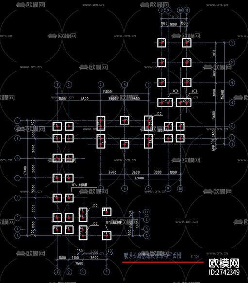 長(zhǎng)廊cad施工圖下載(渲染圖2)