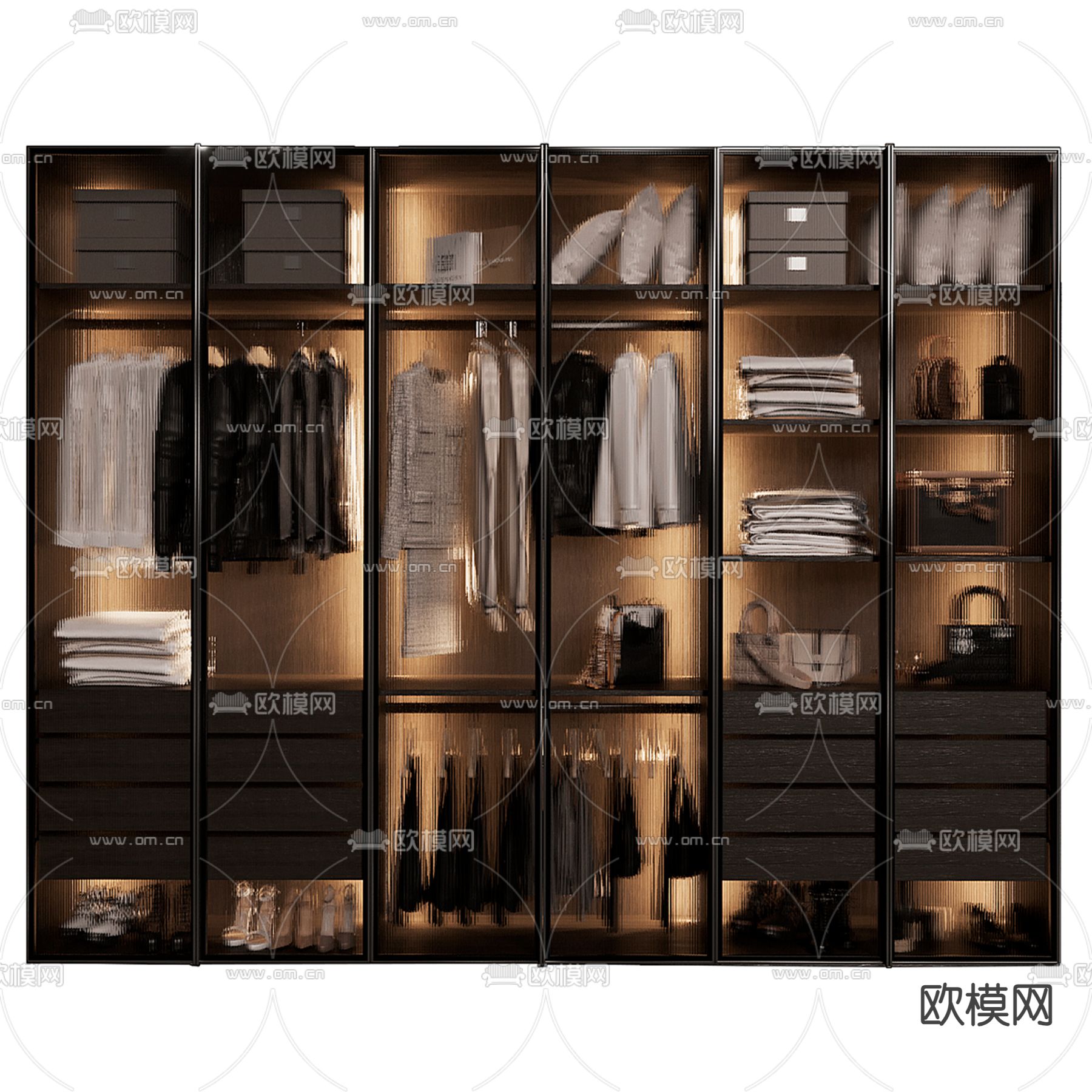 无门衣柜3d模型下载（渲染图2）