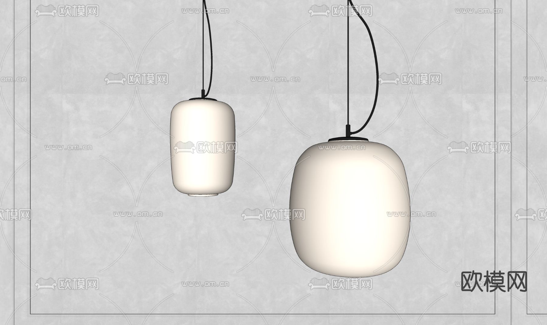 侘寂吊灯su模型下载（渲染图2）