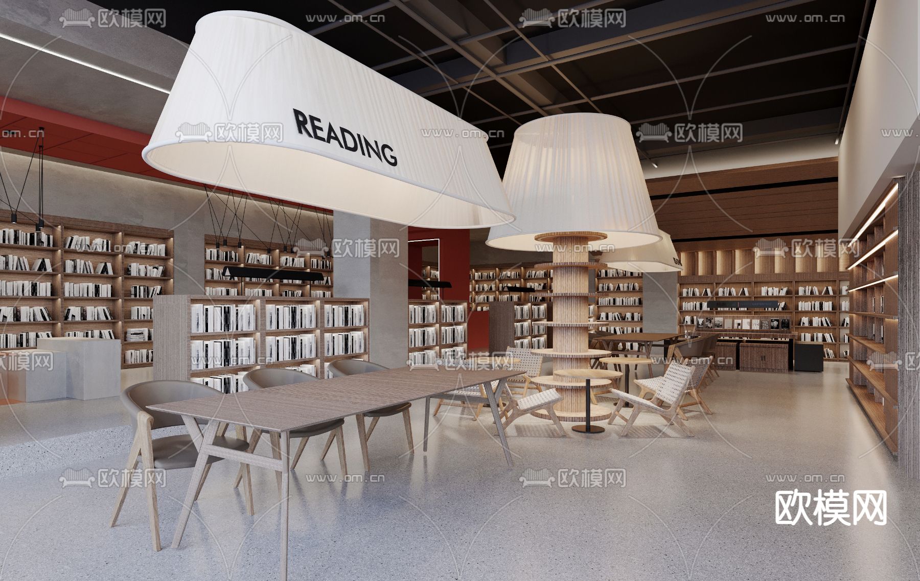 图书馆 书店3d模型下载（渲染图2）