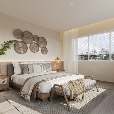  侘寂风酒店客房su模型 