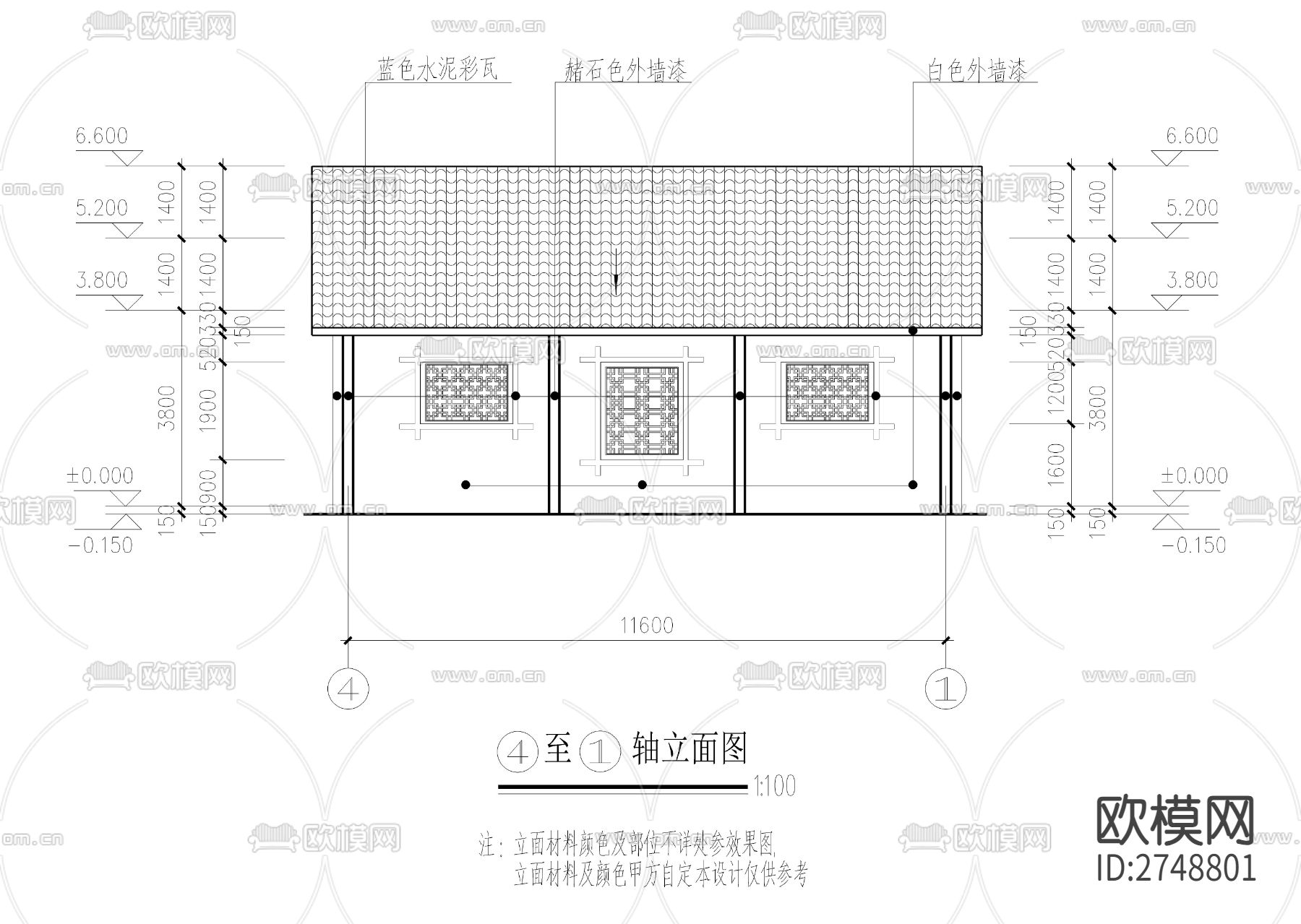游乐园小卖部 厕所建筑cad施工图下载（渲染图7）