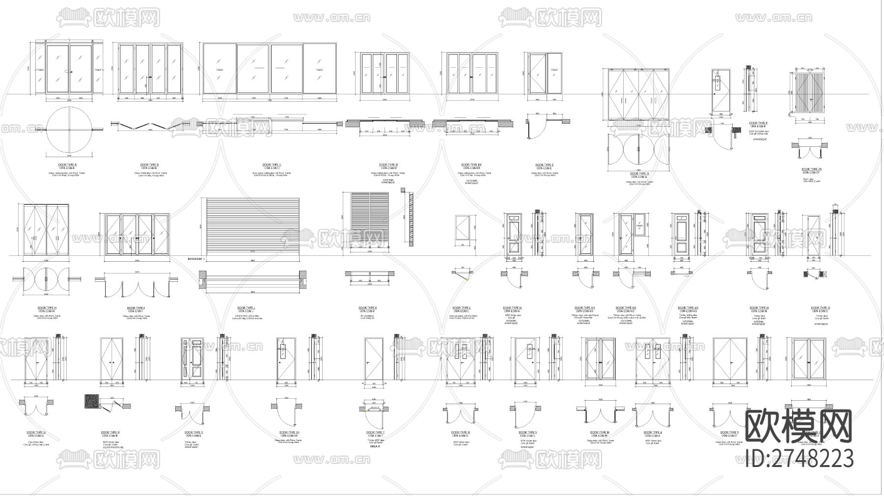 办公隔断cad图库下载（渲染图1）