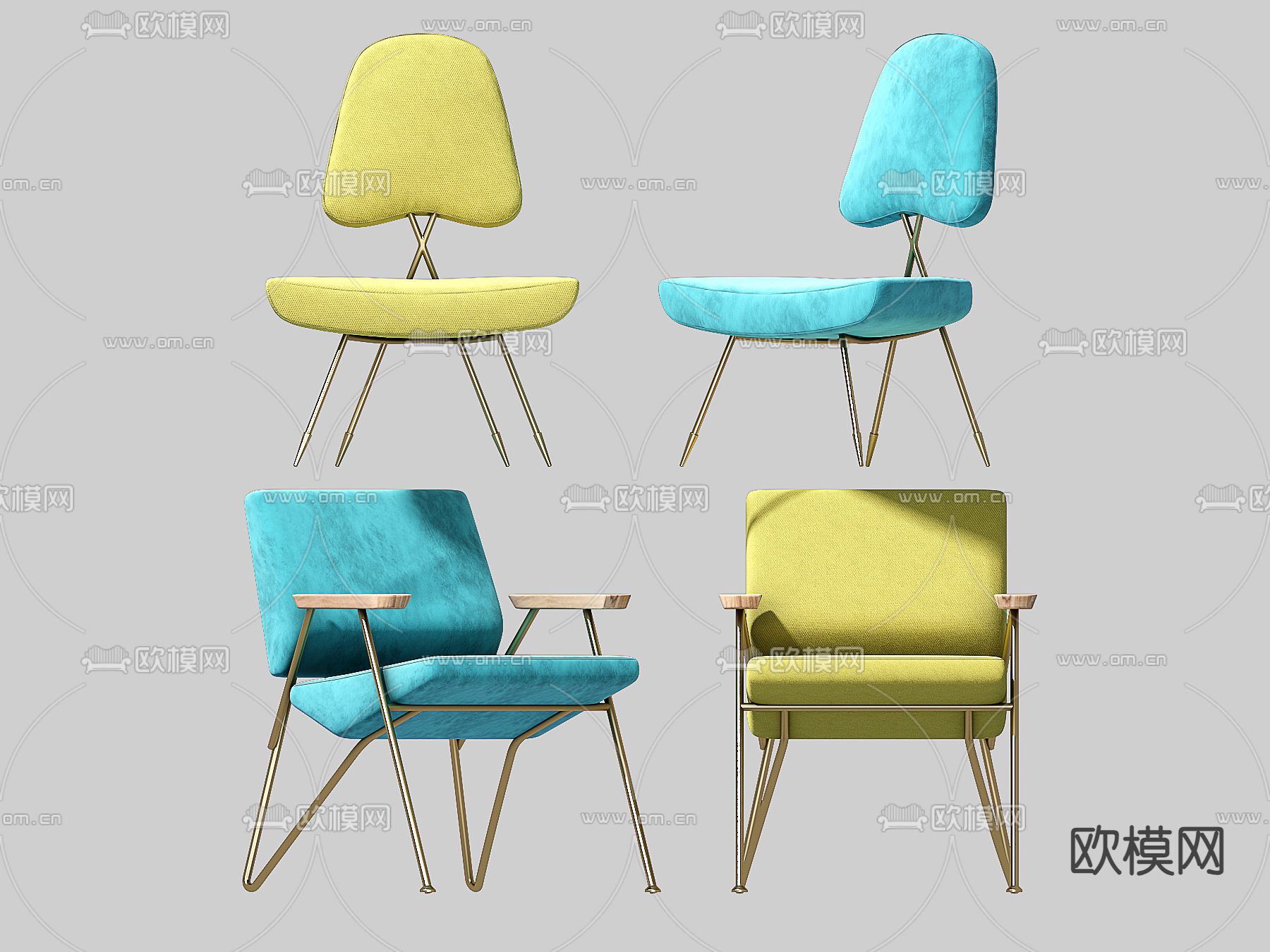 Cassina 单椅su模型下载（渲染图1）