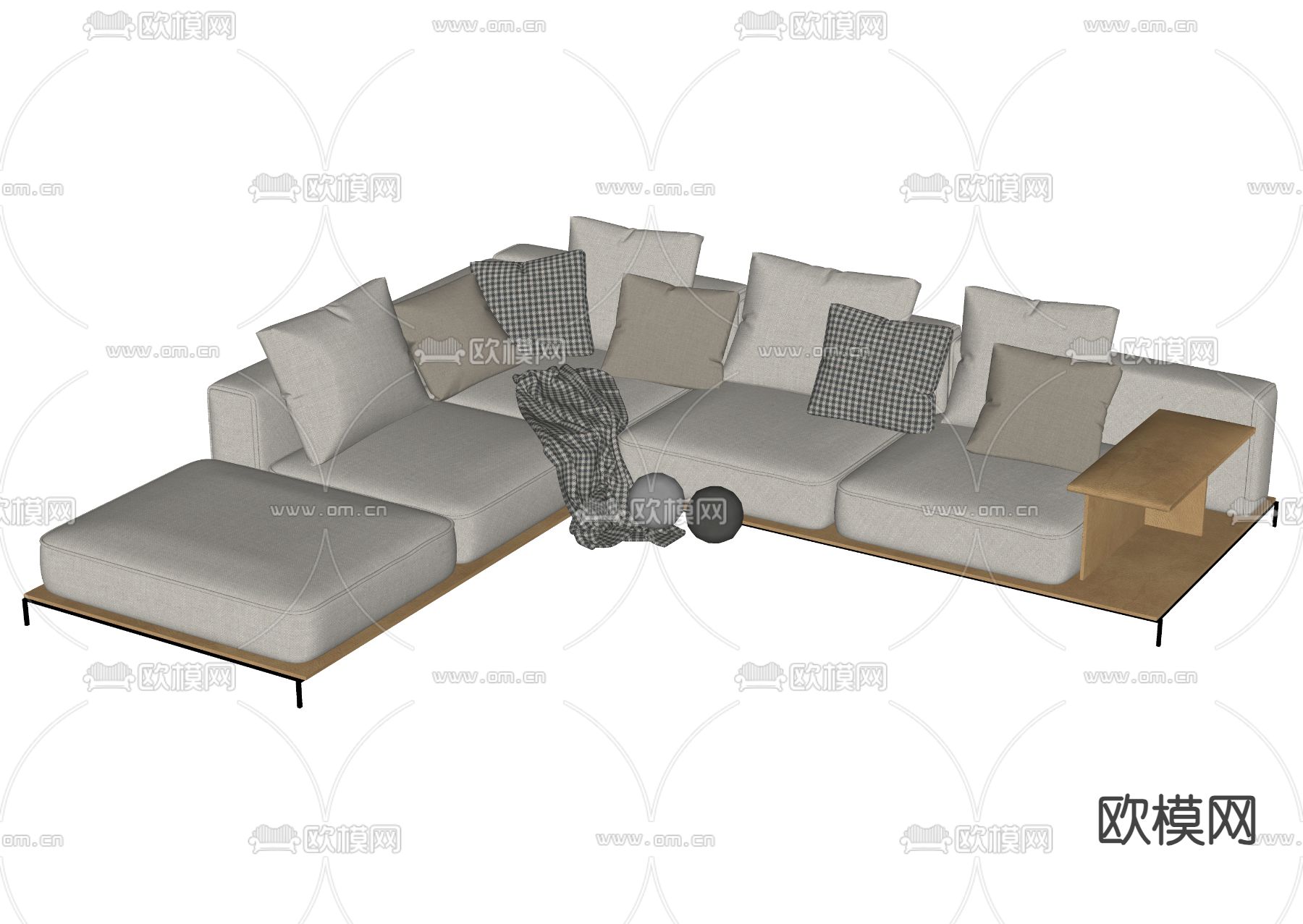 Poliform 多人沙发 转角沙发su模型下载（渲染图2）