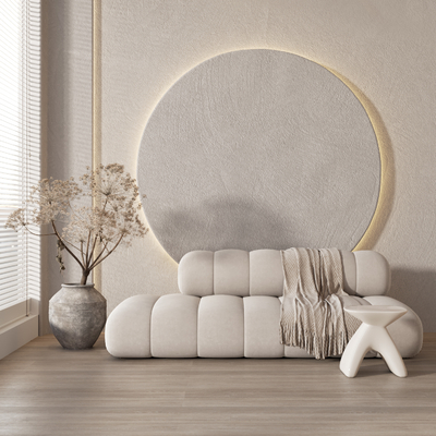  奶油风休闲沙发su模型 