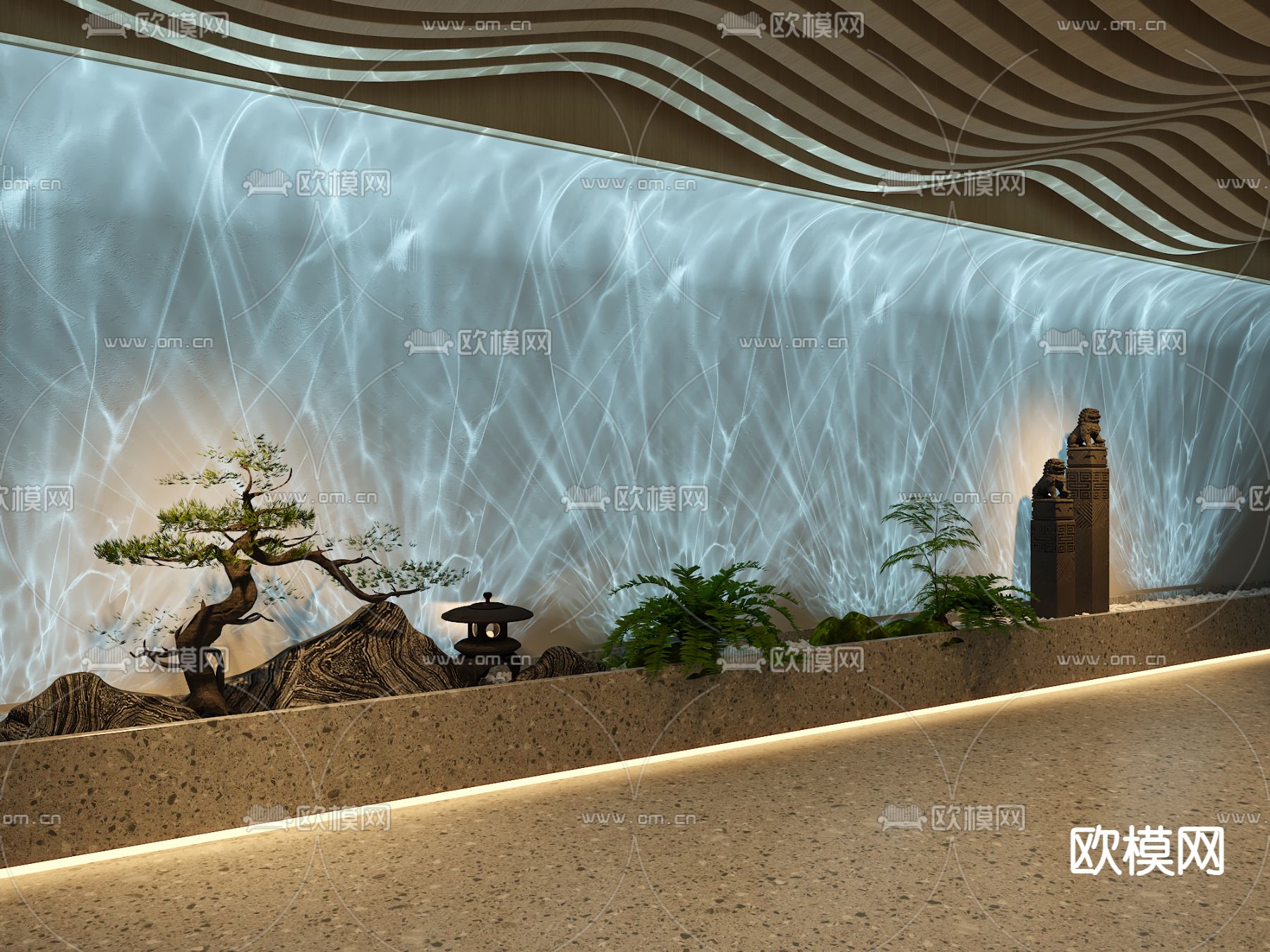 植物造景 景观小品3d模型下载