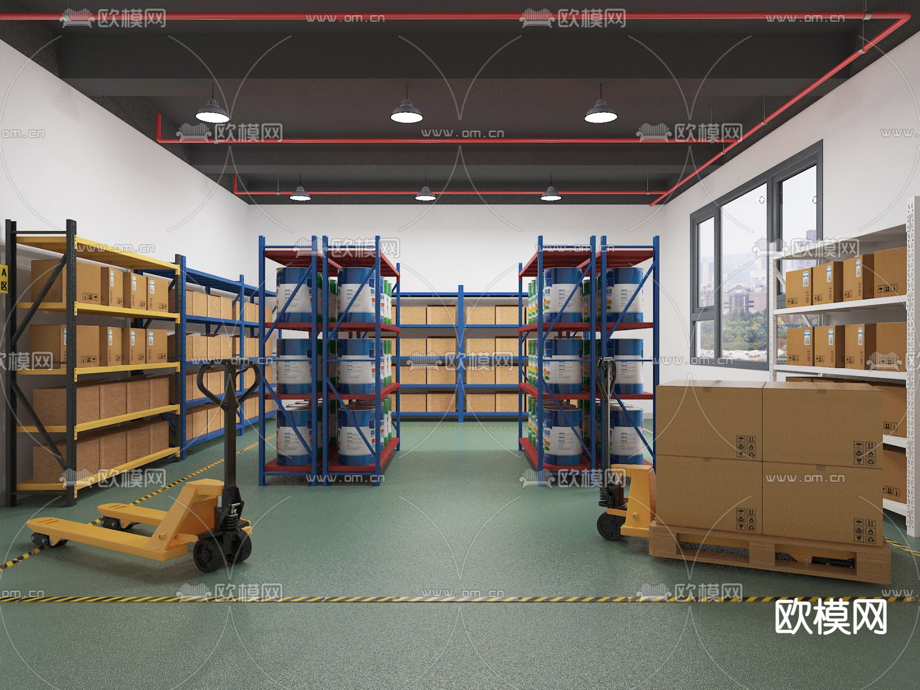厂房仓库su模型下载（渲染图1）