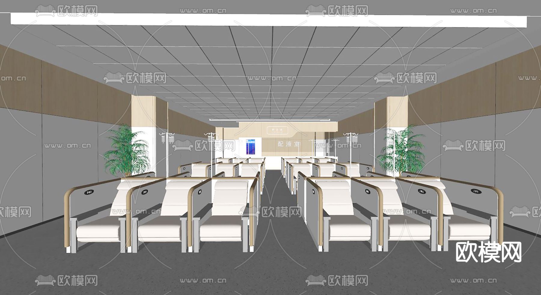 输液室su模型下载（渲染图2）