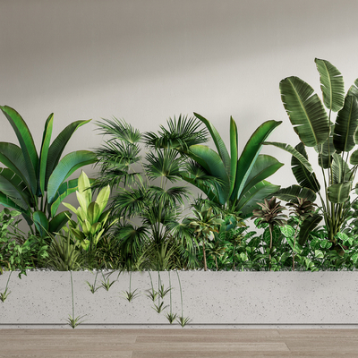  绿植花箱 花池 花坛su模型 