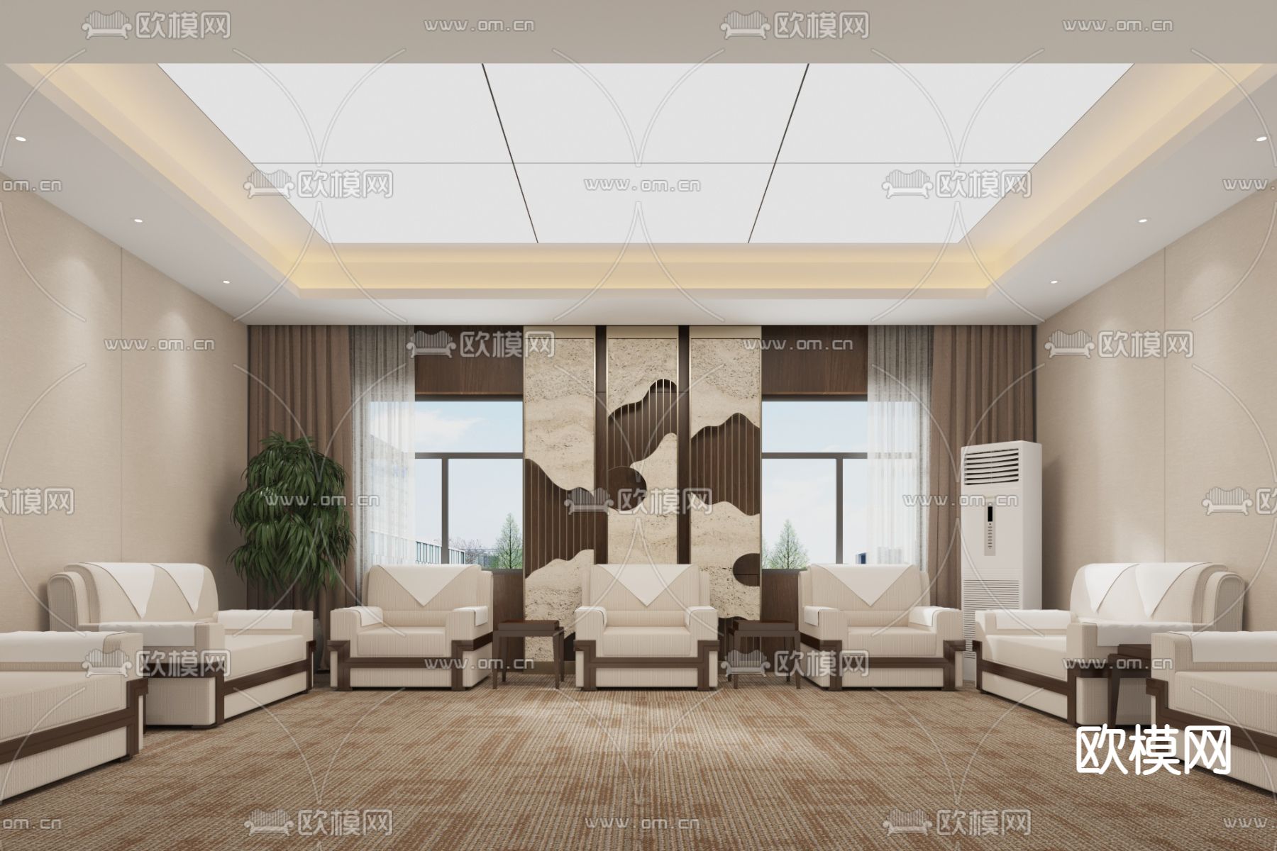 会客厅 接待室su模型下载（渲染图1）