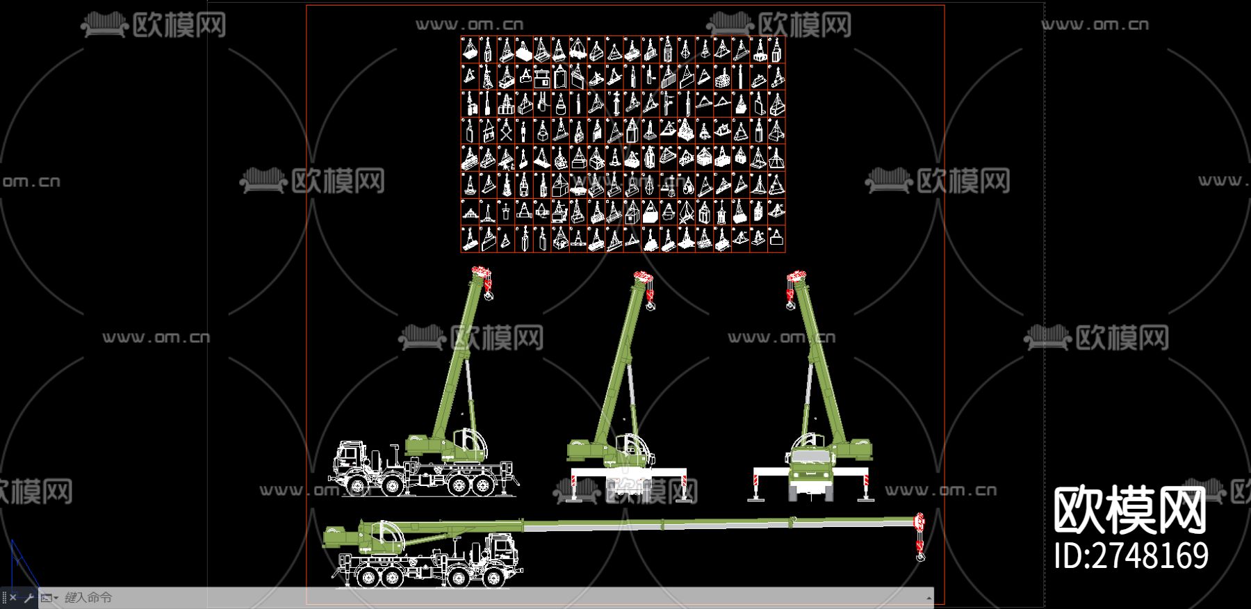 起重设备和起重机cad图库下载（渲染图4）