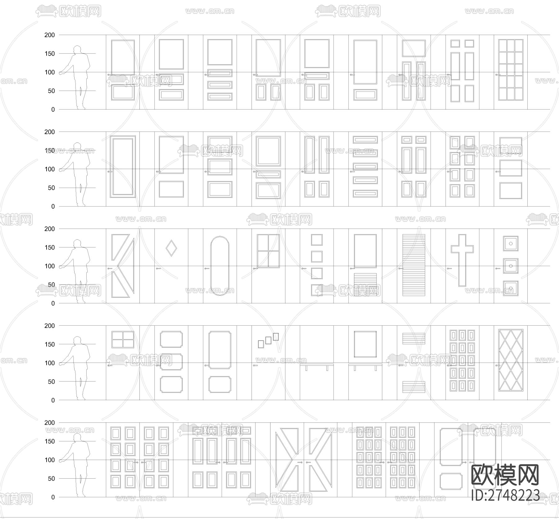 办公隔断cad图库下载（渲染图2）
