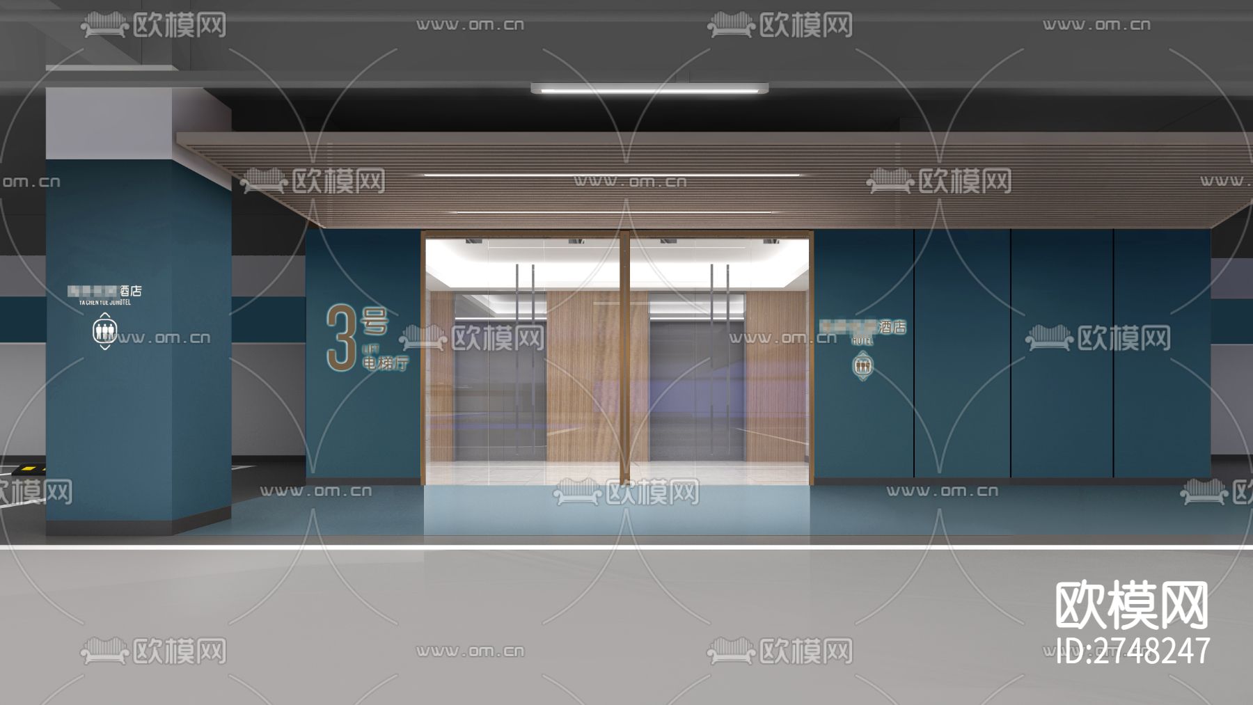 地下车库cad施工图下载（渲染图7）