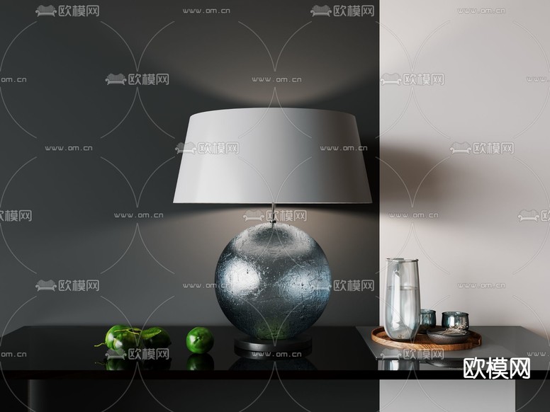 玻璃台灯3d模型下载