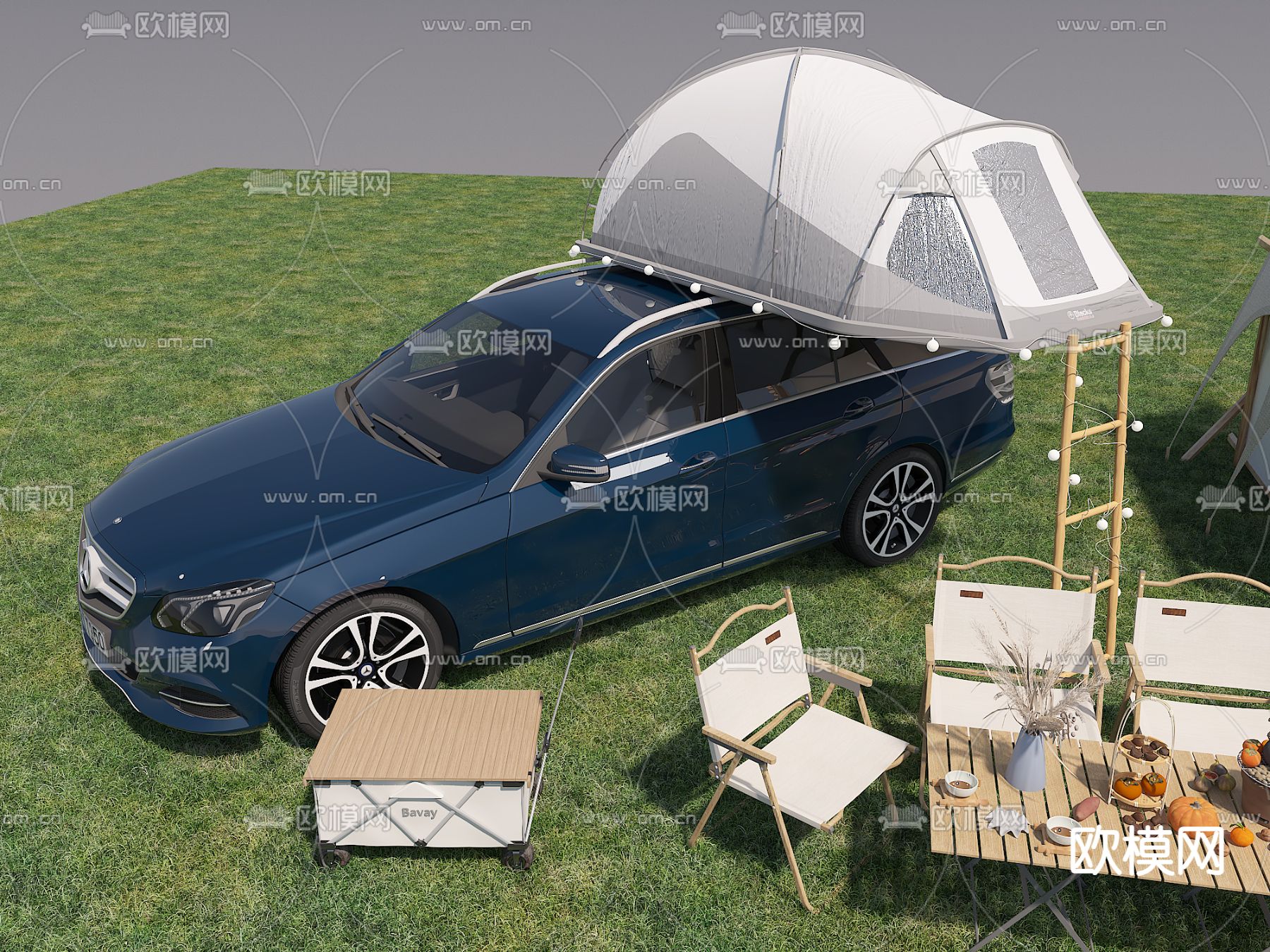 露营小品 围炉煮茶 帐篷3d模型下载（渲染图4）