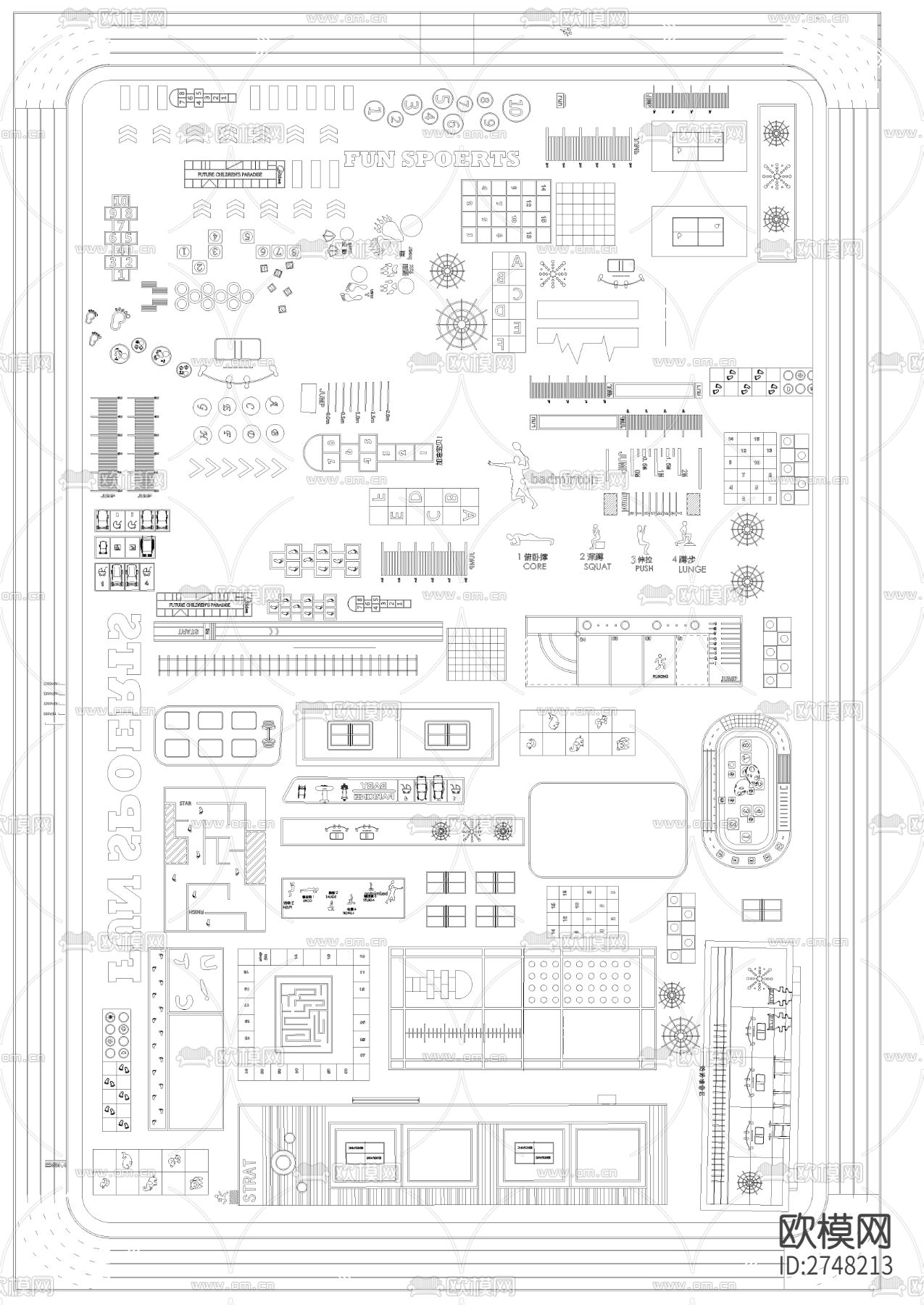 儿童乐园cad施工图下载（渲染图2）