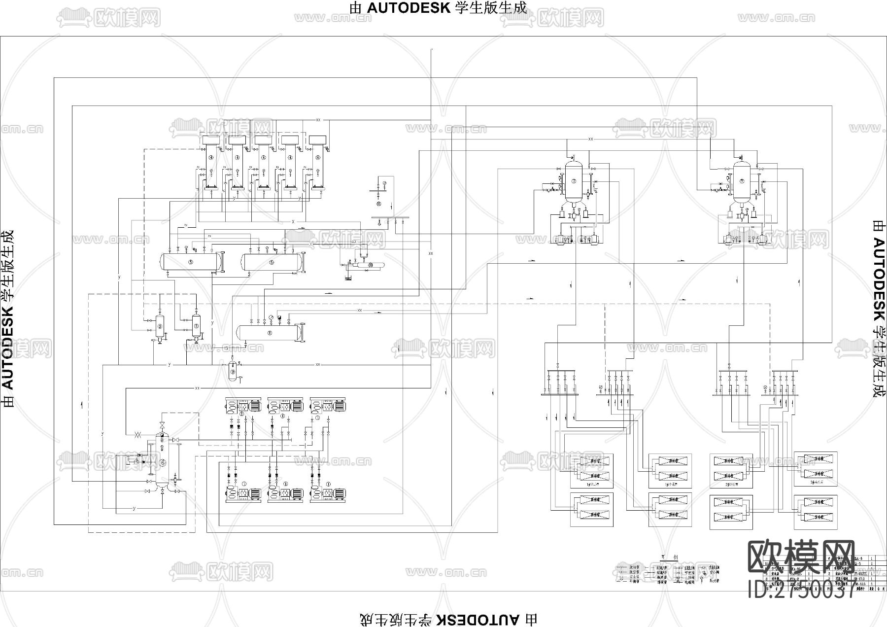 氨冷库原理图cad平面图下载