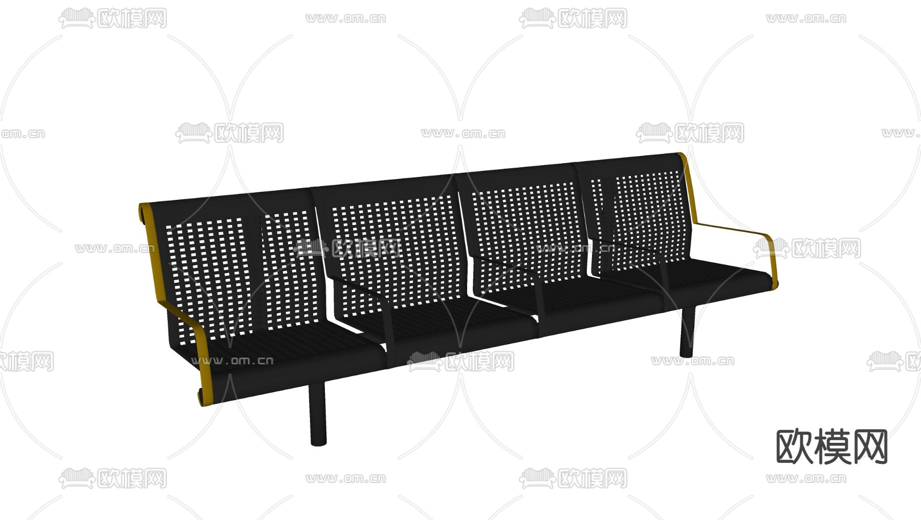 现代公共椅su模型下载（渲染图2）