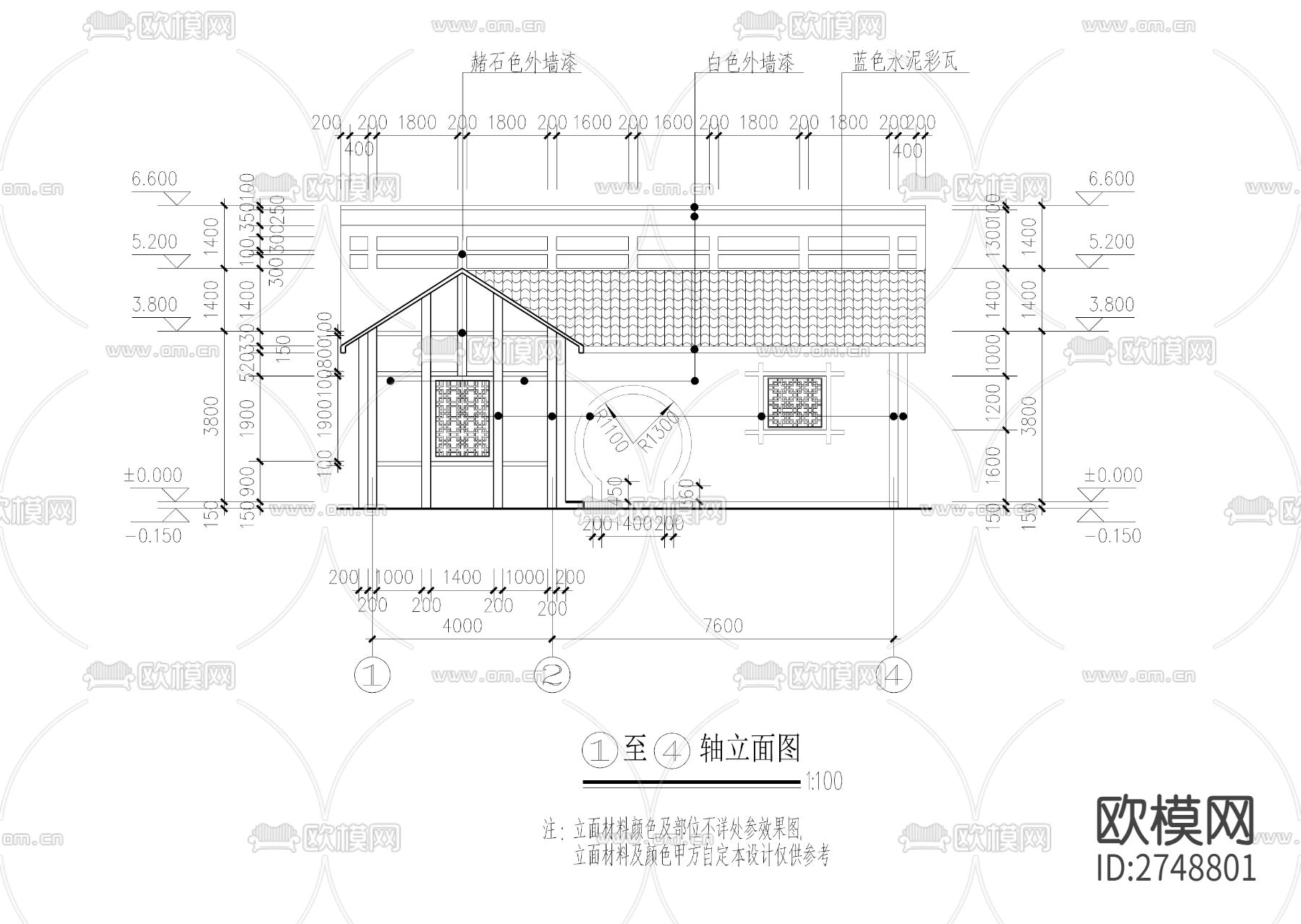 游乐园小卖部 厕所建筑cad施工图下载（渲染图3）