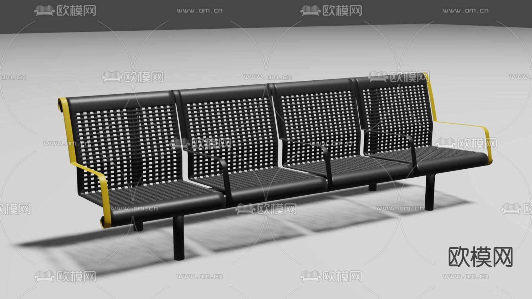 现代公共椅su模型下载（渲染图1）