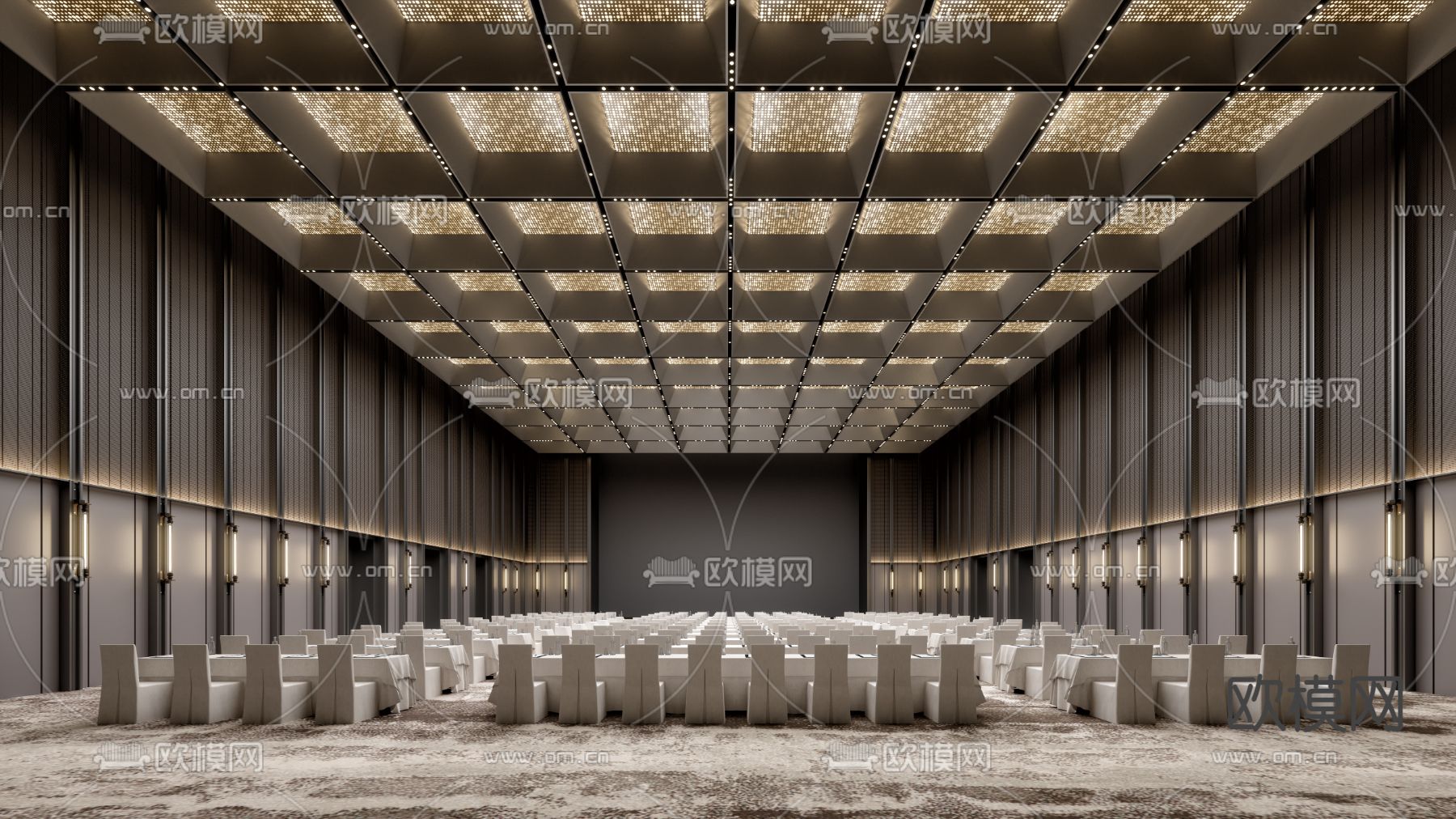 报告厅 会议厅 酒店会议3d模型下载