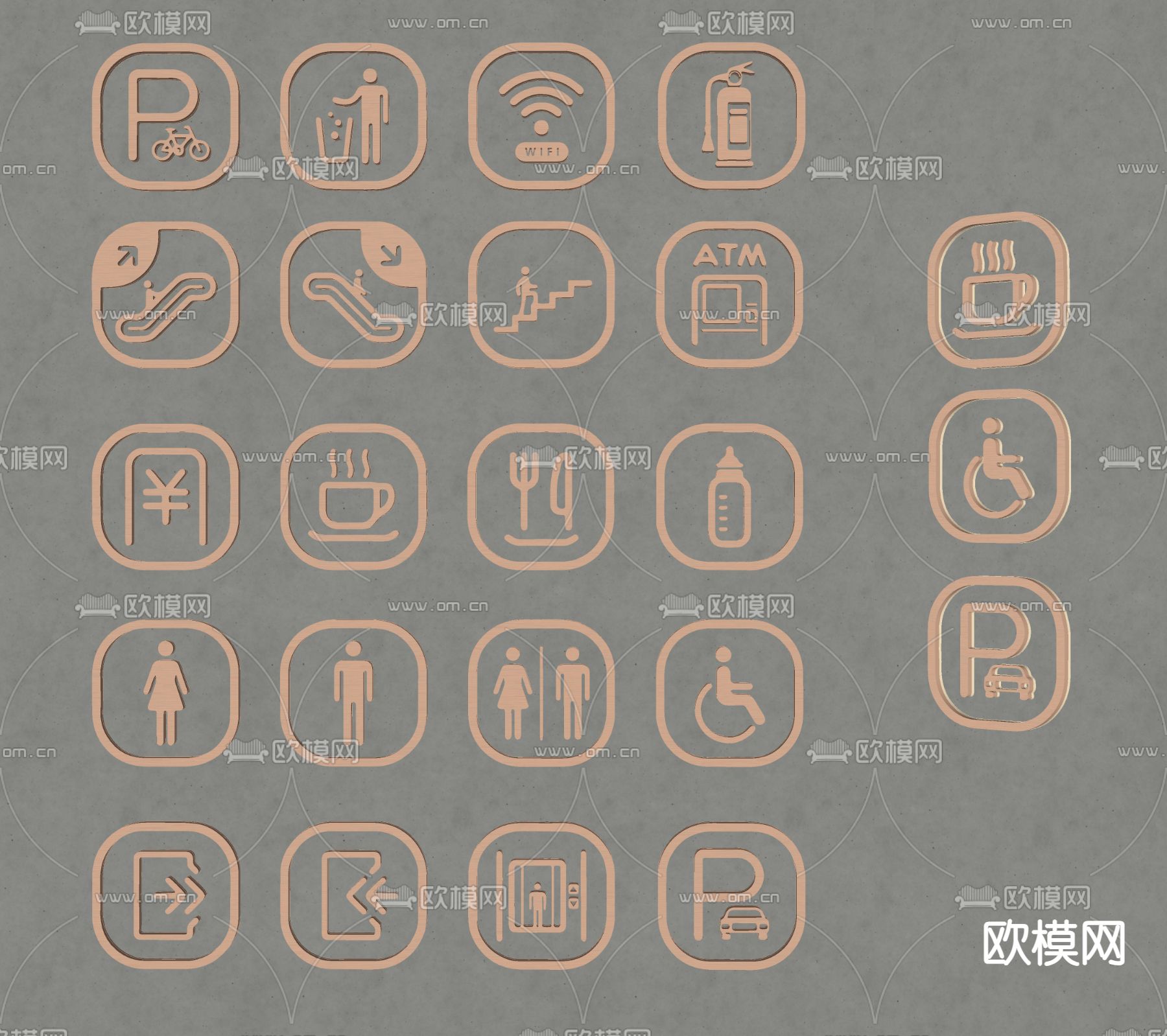 导示系统 指示牌 导视图标su模型下载_ID14186306_sketchup模型下载-欧模网