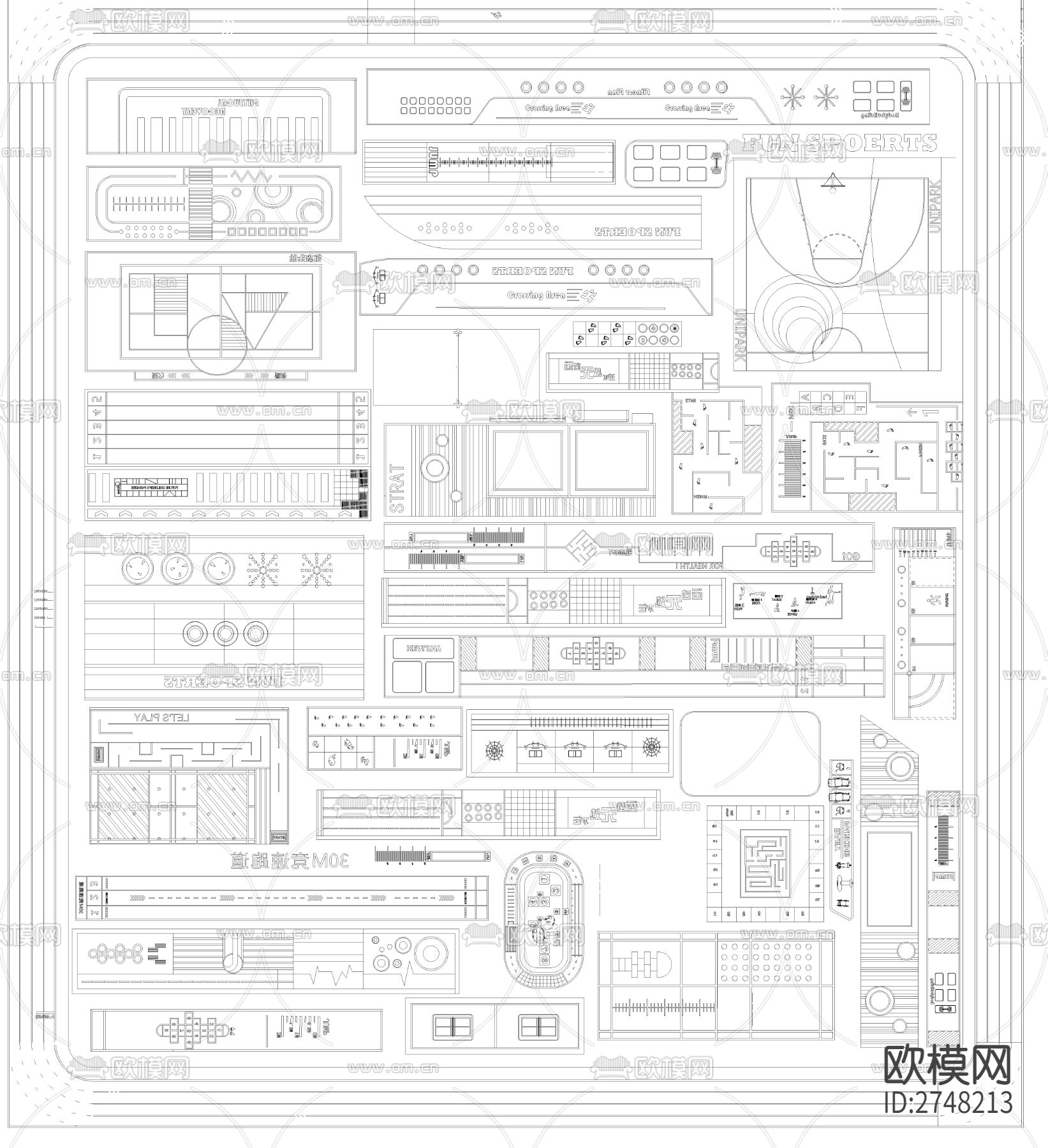 儿童乐园cad施工图下载（渲染图3）