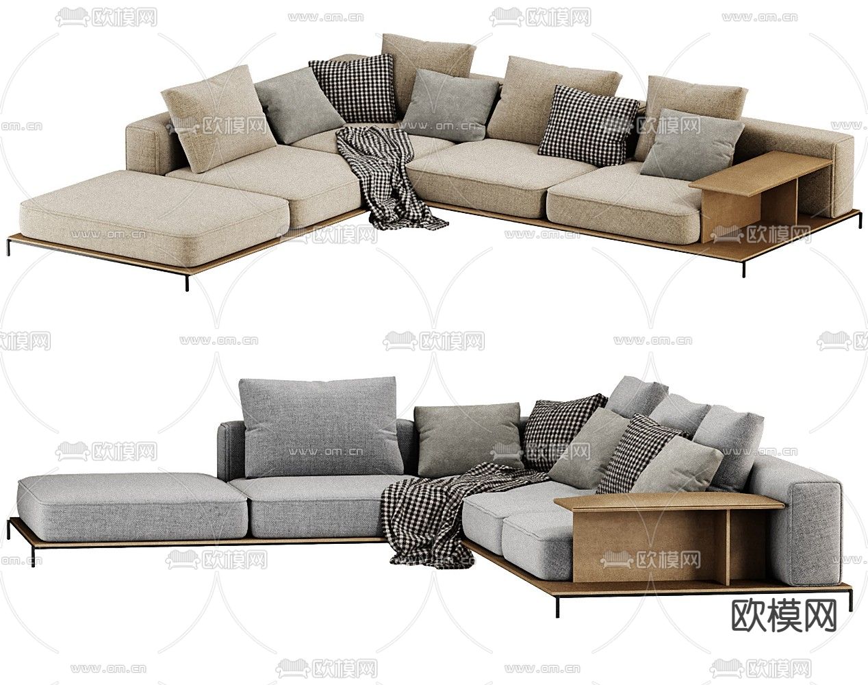 Poliform 多人沙发 转角沙发su模型下载（渲染图1）