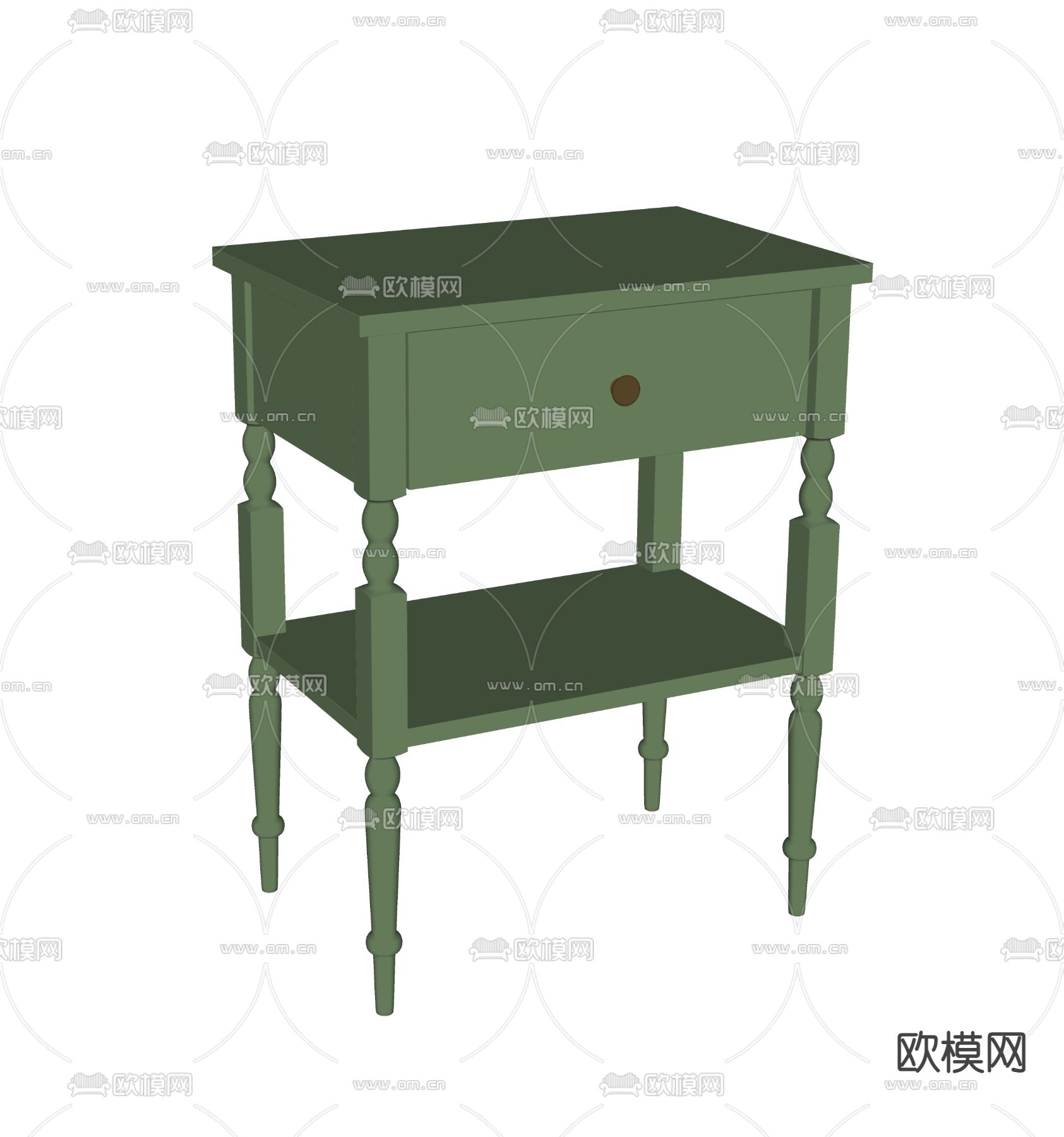 简欧床头柜su模型下载（渲染图2）