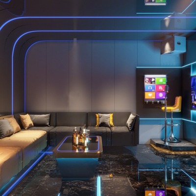  现代KTV包间su模型 